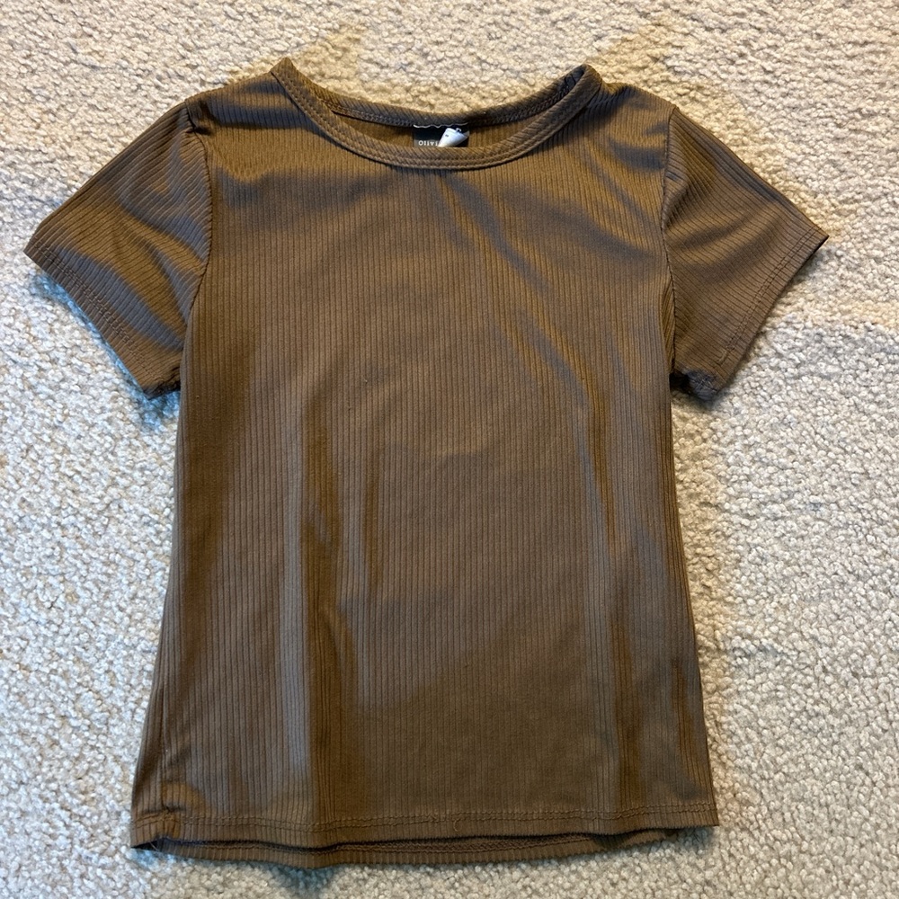 Olivia Rae Chocolate Ribbed Knit Top - Picture 2 of 7